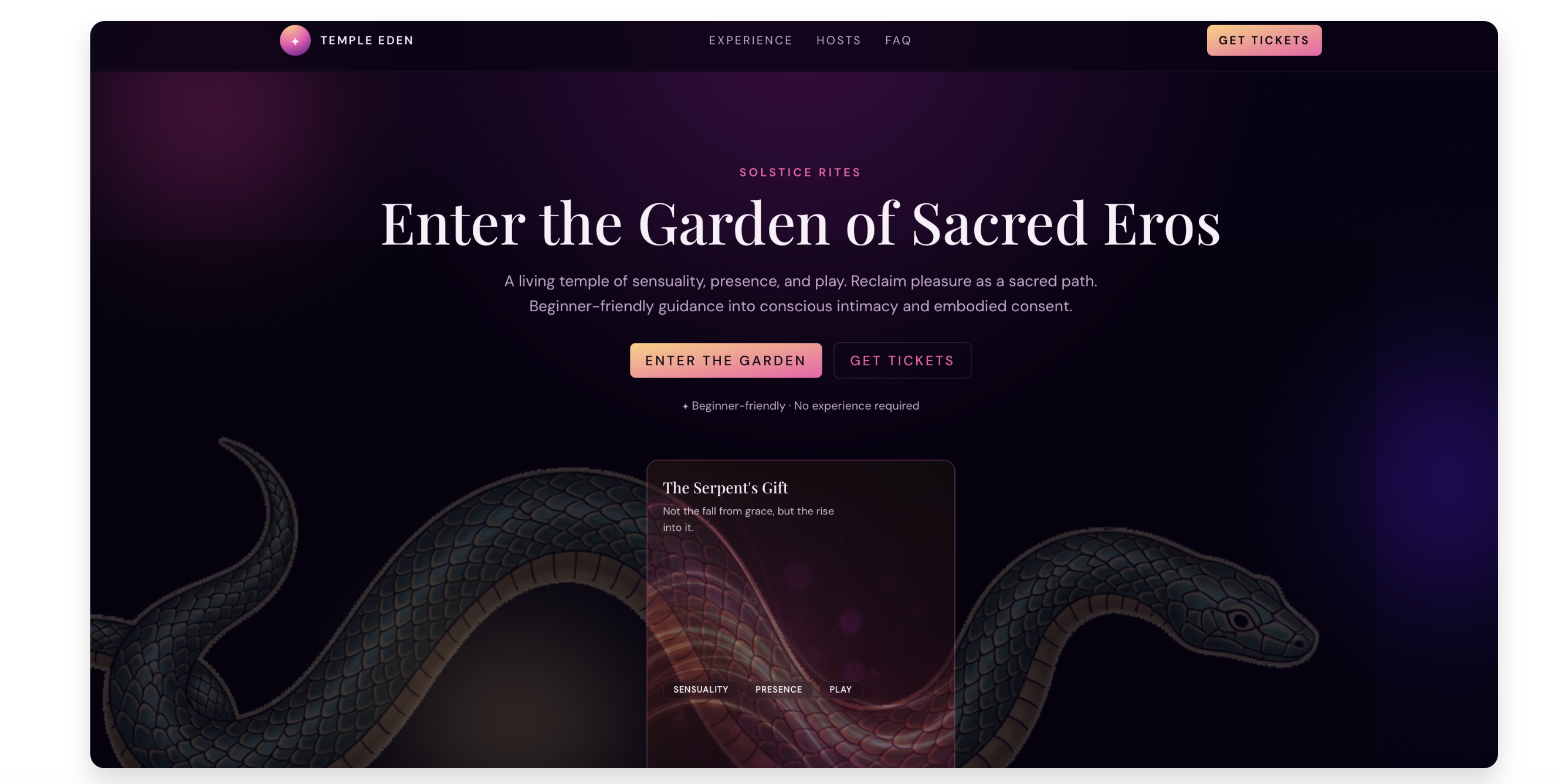 Temple Eden website preview