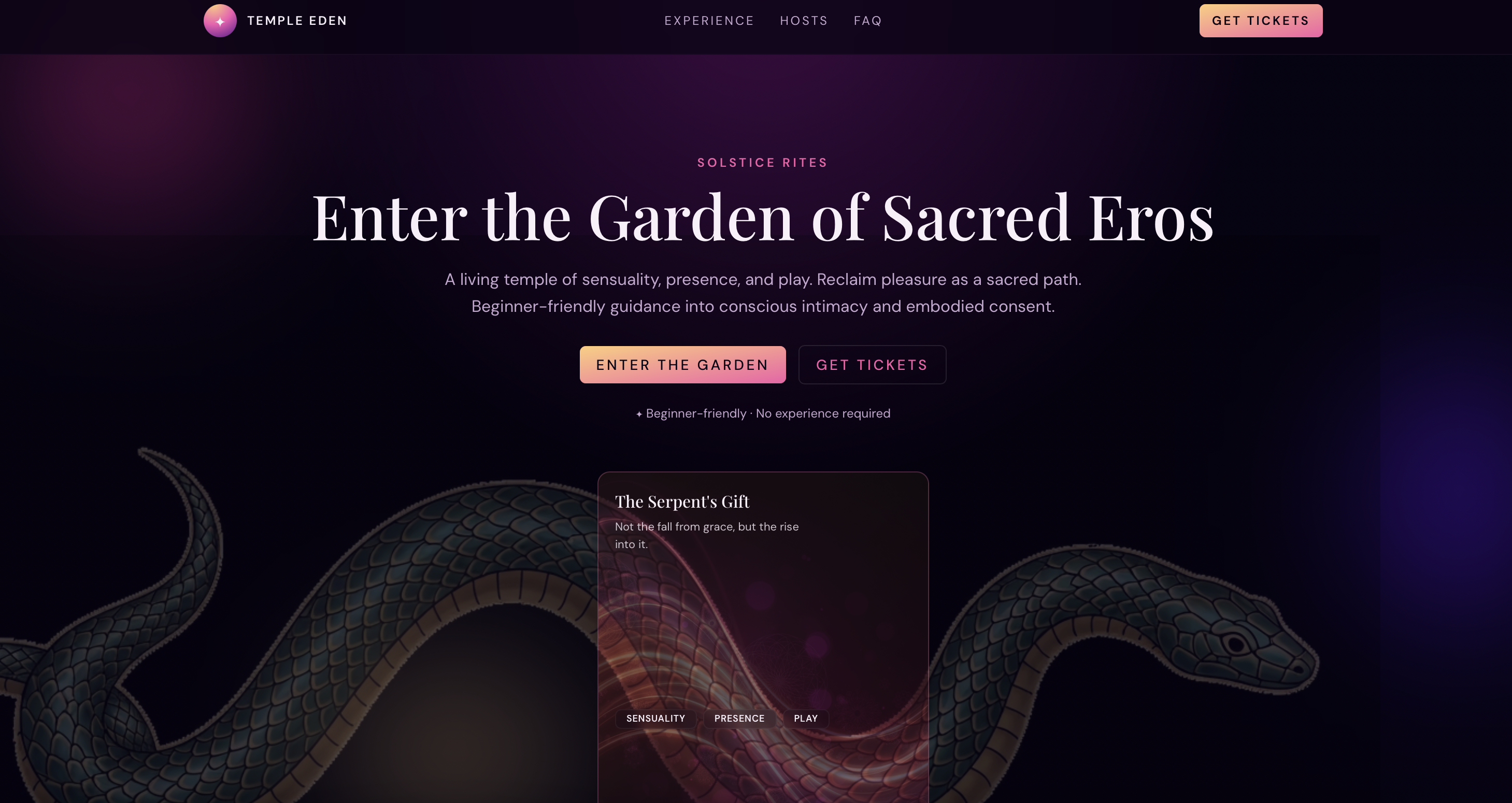 Temple Eden website preview